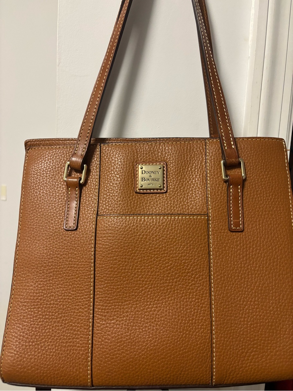 Dooney & Bourke Brown Pebbled Leather Shoulder Tote